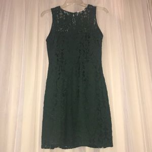 BB Dakota winter green lace cocktail dress.